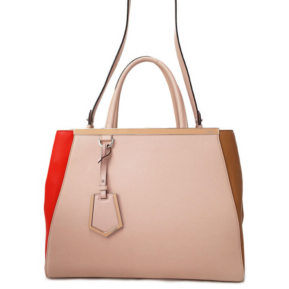 FENDI FF Jacquard Shopper Tote Shoulder Bag Brown